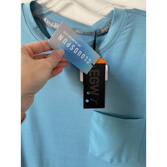 Puma Lightweight Performance Golf UPF 50 T-Shirt Teal Blue Size Medium NEW - Picture 6 of 9